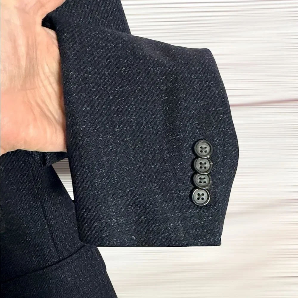 Kroon Wool Cashmere Sport Coat Blazer 3 Button Double Vent Dark Navy 44R